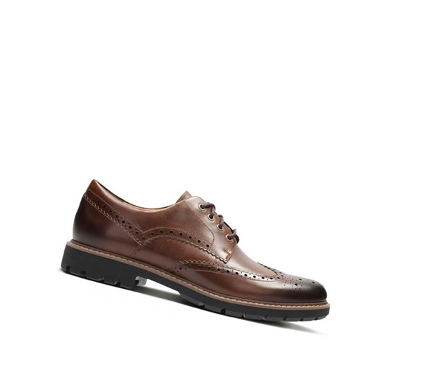 Buty Brogue Clarks Batcombe Wing Skórzane Męskie Ciemny Brązowe | USQBTL829