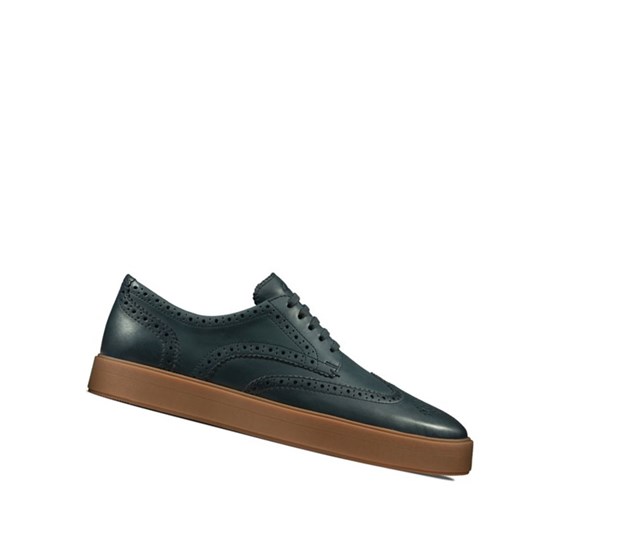 Buty Brogue Clarks Hero Limit Skórzane Męskie Granatowe | KSZTWY893