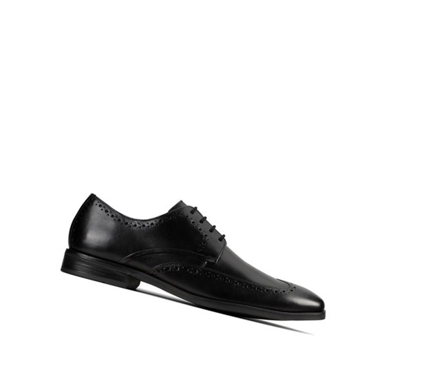 Buty Brogue Clarks Stanford Limit Skórzane Męskie Czarne | UOIWAR291