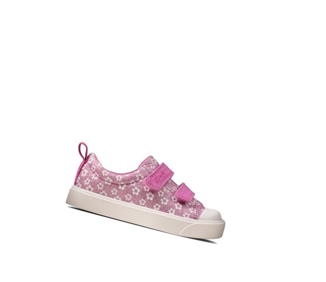 Buty Codzienne Clarks City Bright Floral Chłopięce Różowe | LREUPA901