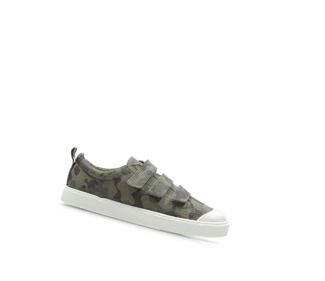 Buty Codzienne Clarks City Flare Lo Chłopięce Oliwkowe Camo | KQNUFY576