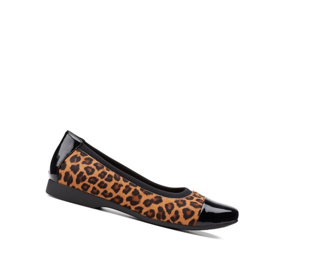 Buty Skórzane Clarks Un Darcey Cap 2 Print Pony Skórzane Szerokie Fit Damskie Panterka | LDJBRP149