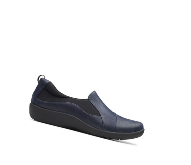 Buty Slip On Clarks Sillian Paz Damskie Granatowe | NXTSWB201