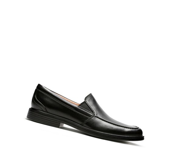 Buty Slip On Clarks Un Aldric Slip Skórzane Męskie Czarne | WKEMLP687