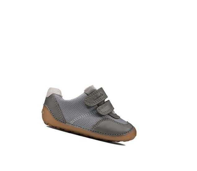 Buty do Chodzenia Clarks Tiny Dusk Zamszowe Chłopięce Szare | AKZFHR315