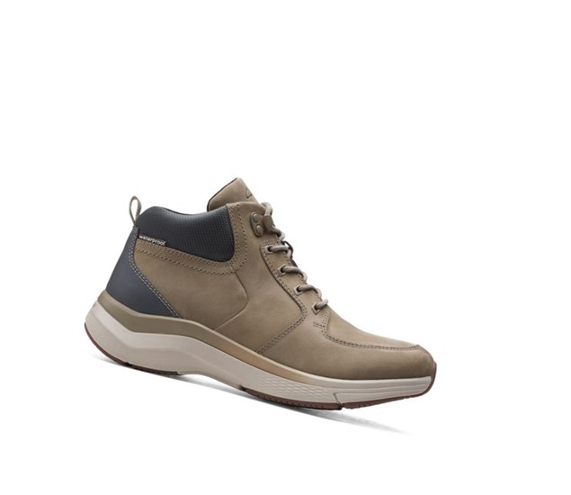 Buty do Chodzenia Clarks Wave2.0 Hi Tekstylne Męskie Oliwkowe | MYTFNL452