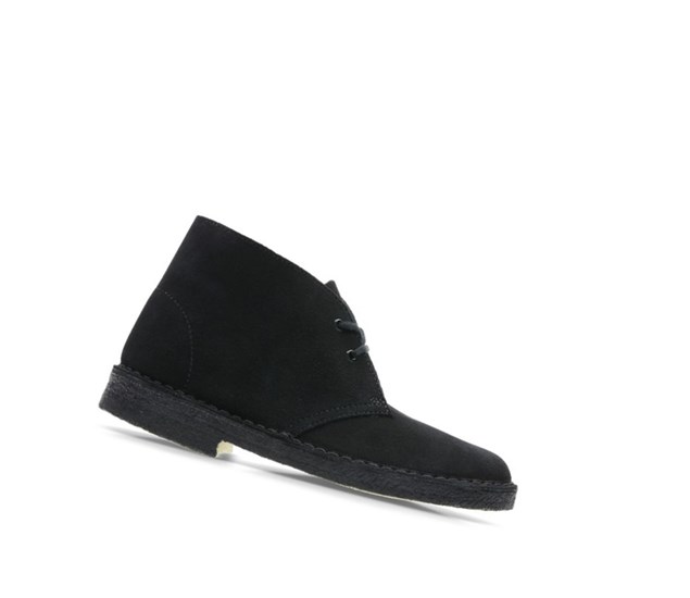 Pustynne Buty Clarks Oryginalne Zamszowe Damskie Czarne | WKXVLD014