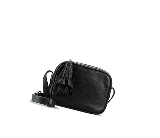 Torba Crossbody Clarks Topsham Mila Skórzane Damskie Czarne | ILZUAQ708