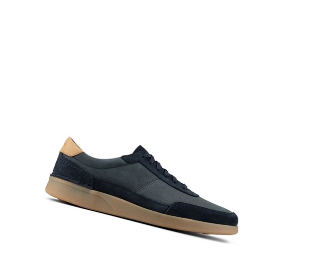 Trampki Clarks Oakland Run Zamszowe Męskie Granatowe | STCUAN170