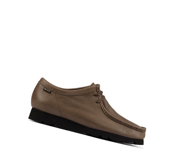 Wallabee Clarks Gore-tex Skórzane Męskie Oliwkowe | QJCNIT364