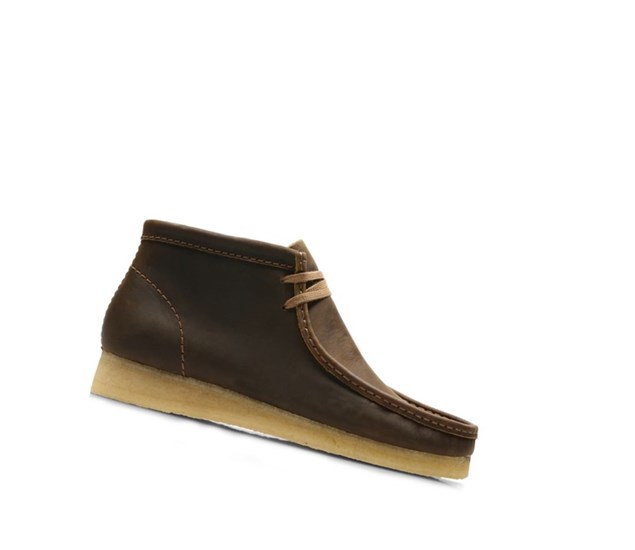 Wallabee Clarks Oryginalne Skórzane Męskie Ciemny Brązowe | EHWZAC629