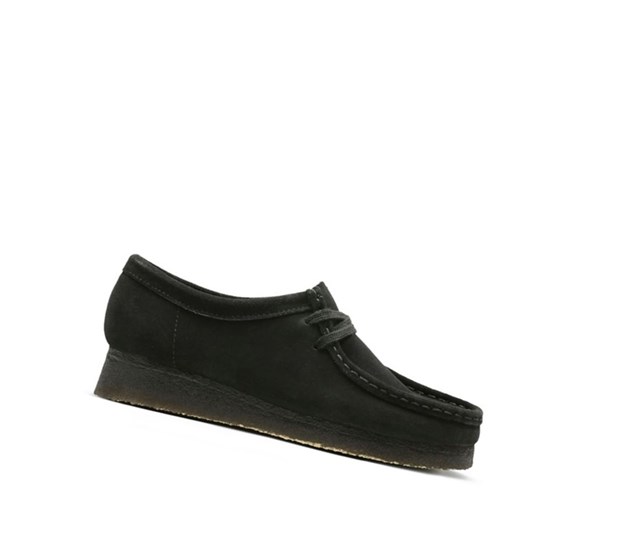 Wallabee Clarks Oryginalne Zamszowe Damskie Czarne | ASMPCD895