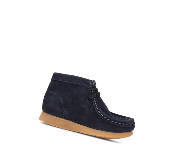 Wallabee Clarks Oryginalne Zamszowe Dziewczynka Granatowe | TFOWLY745