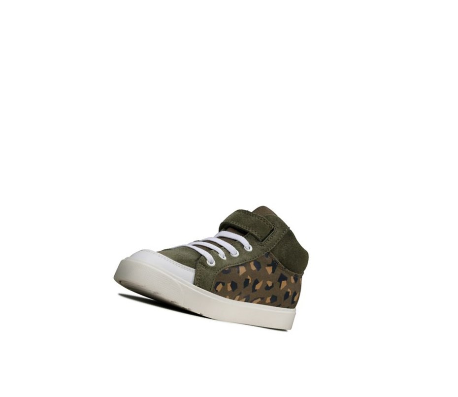 Botki Codzienne Clarks City Hop Chłopięce Oliwkowe Camo | PETOSH709