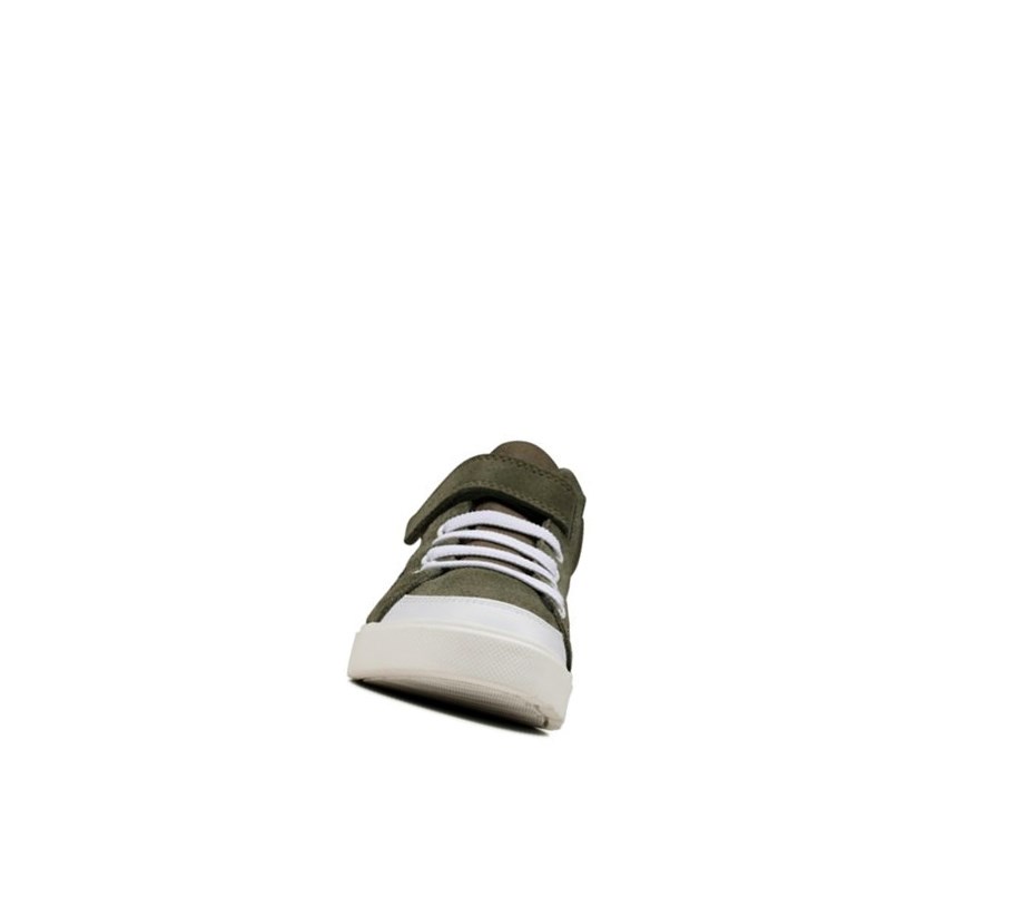 Botki Codzienne Clarks City Hop Dziewczynka Oliwkowe Camo | SQHMPN750