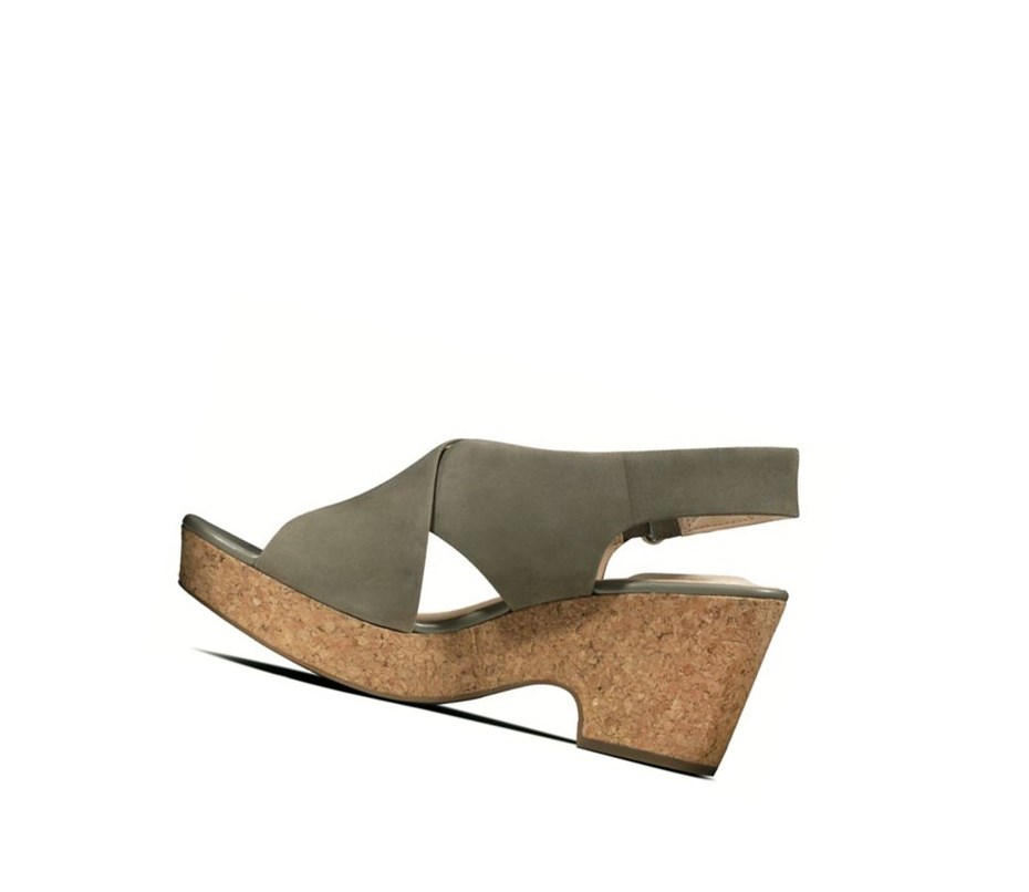 Botki Na Obcasie Clarks Maritsa Lara Nubuck Damskie Oliwkowe | XKUQBW654