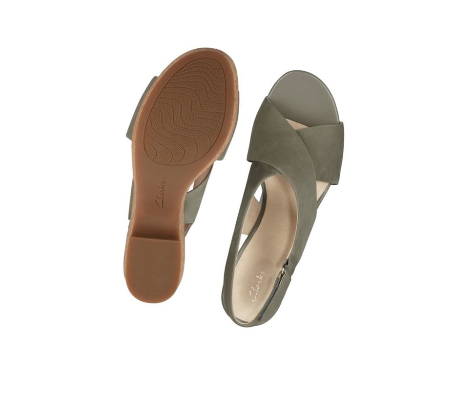 Botki Na Obcasie Clarks Maritsa Lara Nubuck Damskie Oliwkowe | XKUQBW654