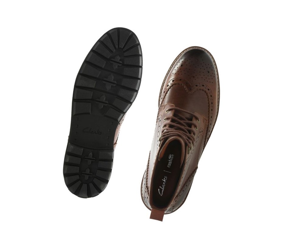 Buty Brogue Clarks Batcombe Lord Skórzane Męskie Ciemny Brązowe | IGPZBL082