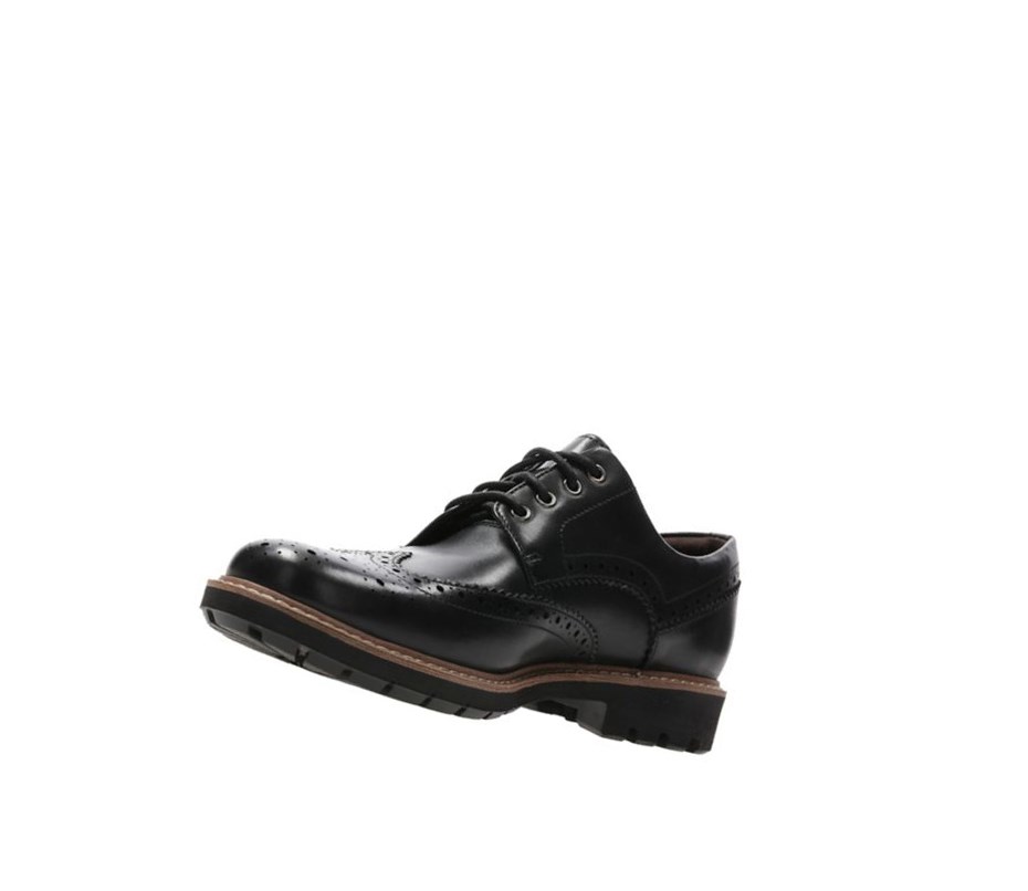 Buty Brogue Clarks Batcombe Wing Skórzane Męskie Czarne | AELKOD968