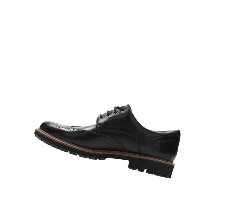 Buty Brogue Clarks Batcombe Wing Skórzane Męskie Czarne | AELKOD968