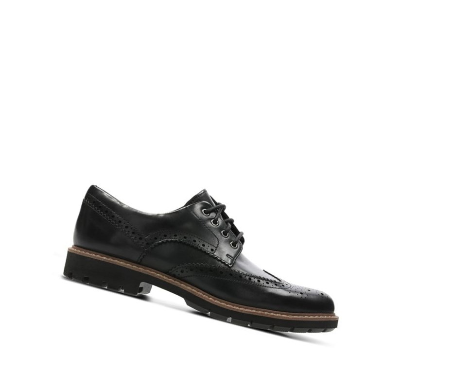 Buty Brogue Clarks Batcombe Wing Skórzane Męskie Czarne | AELKOD968