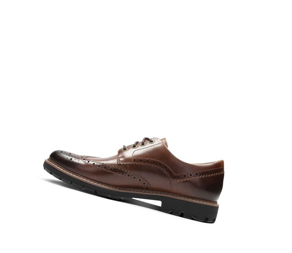 Buty Brogue Clarks Batcombe Wing Skórzane Męskie Ciemny Brązowe | USQBTL829