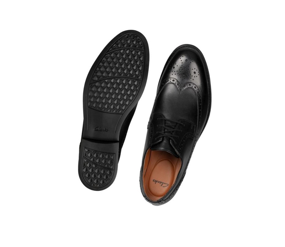 Buty Brogue Clarks Beckfield Limit Skórzane Męskie Czarne | TFRJWP658