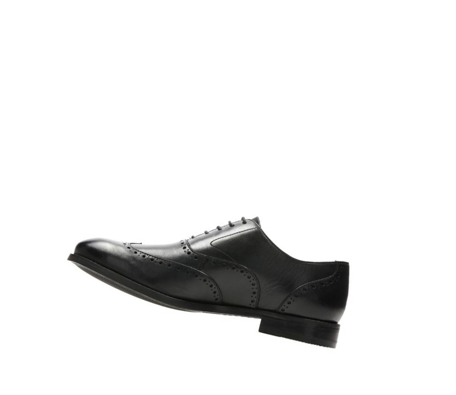 Buty Brogue Clarks Edward Walk Skórzane Męskie Czarne | VQYZJW780