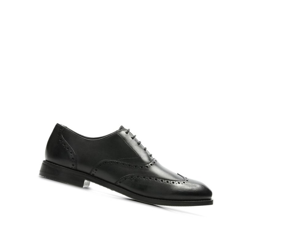 Buty Brogue Clarks Edward Walk Skórzane Męskie Czarne | VQYZJW780