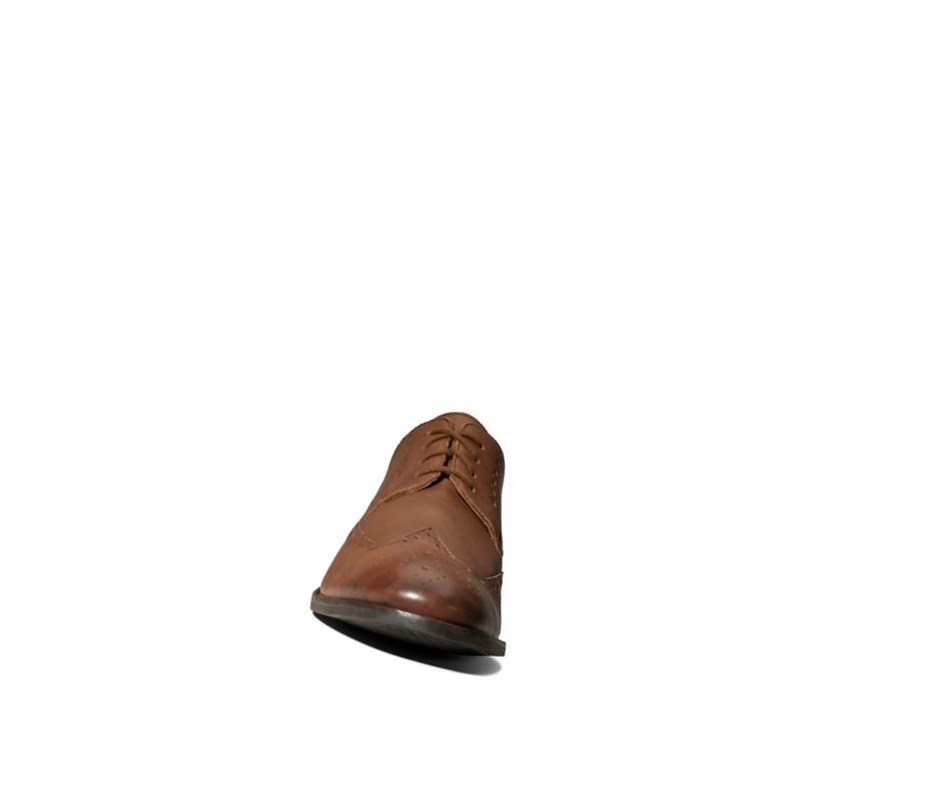 Buty Brogue Clarks Flow Limit Skórzane Męskie Ciemny Brązowe | JUSYRG821