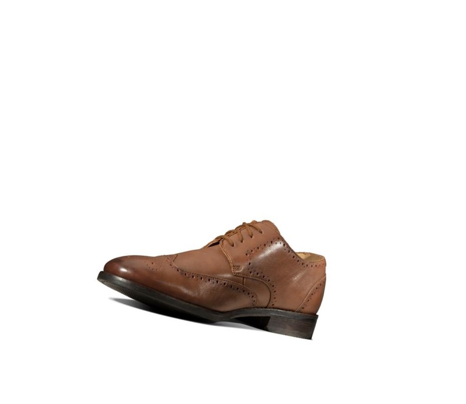 Buty Brogue Clarks Flow Limit Skórzane Męskie Ciemny Brązowe | JUSYRG821