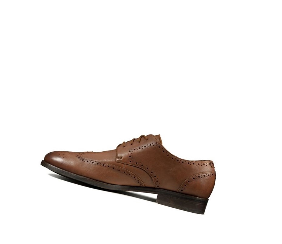 Buty Brogue Clarks Flow Limit Skórzane Męskie Ciemny Brązowe | JUSYRG821