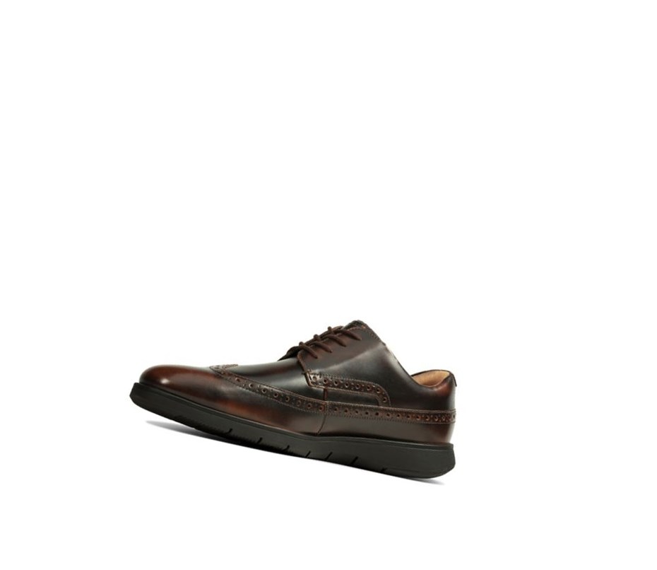 Buty Brogue Clarks Helston Limit Skórzane Męskie Ciemny Brązowe | UJFZAH169