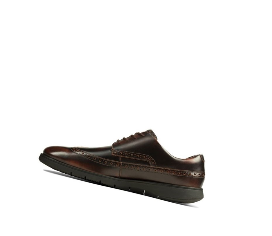 Buty Brogue Clarks Helston Limit Skórzane Męskie Ciemny Brązowe | UJFZAH169