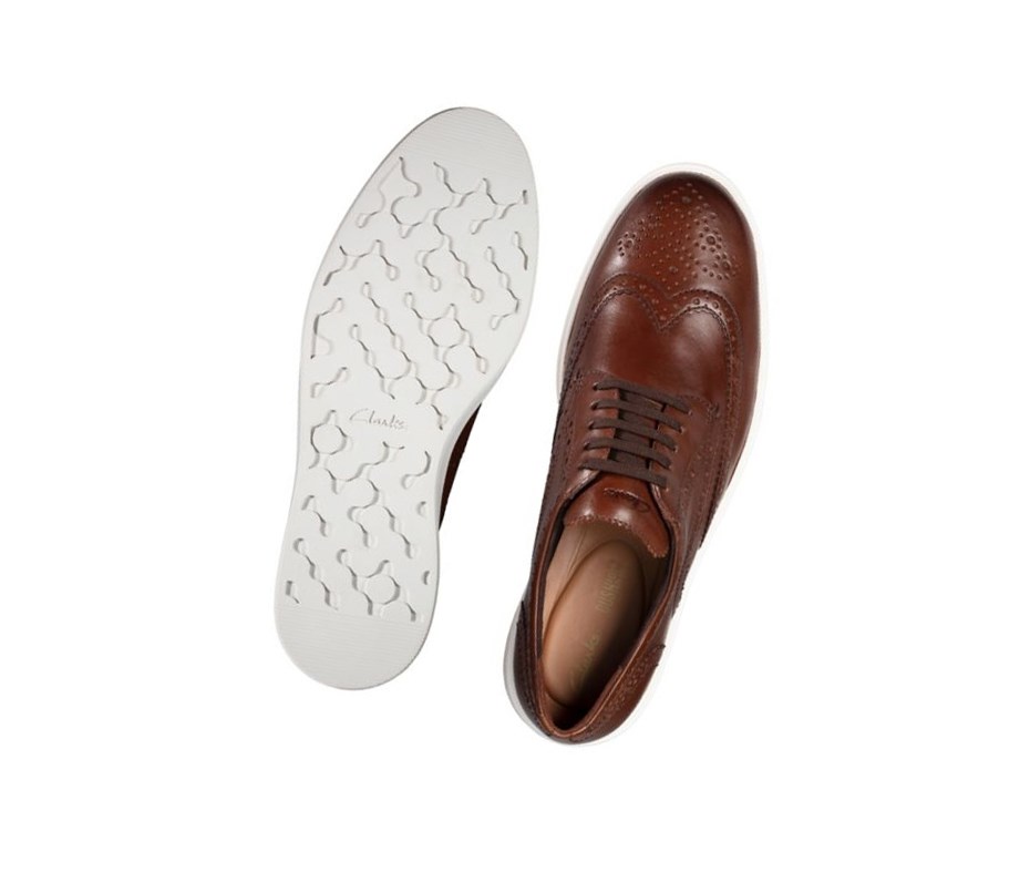 Buty Brogue Clarks Hero Limit Skórzane Męskie Brązowe | HOJAXP639