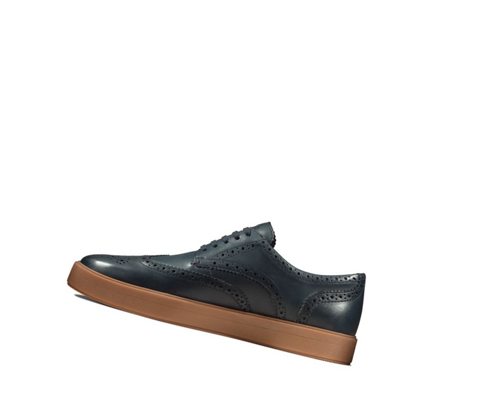 Buty Brogue Clarks Hero Limit Skórzane Męskie Granatowe | KSZTWY893