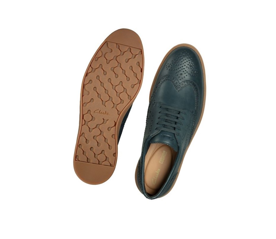 Buty Brogue Clarks Hero Limit Skórzane Męskie Granatowe | KSZTWY893