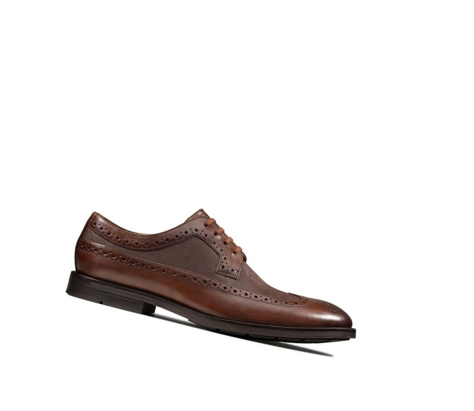 Buty Brogue Clarks Ronnie Limit Skórzane Męskie Ciemny Brązowe | VMBGYF948