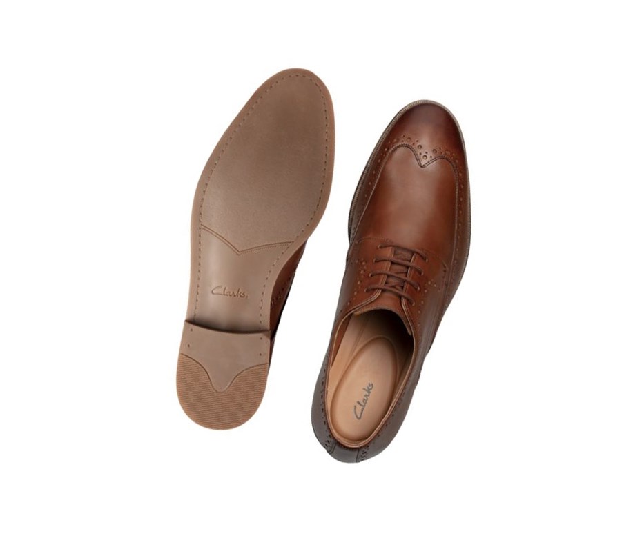 Buty Brogue Clarks Stanford Limit Skórzane Męskie Brązowe | SDXWOH701