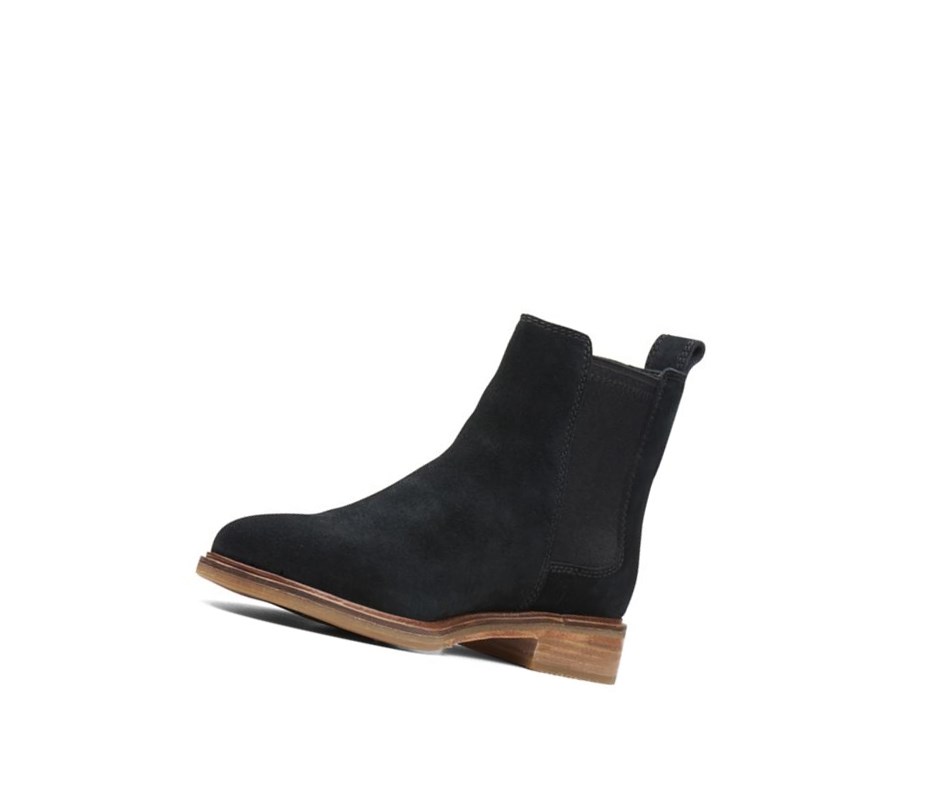 Buty Chelsea Clarks Arlo Zamszowe Damskie Czarne | HECUBR603