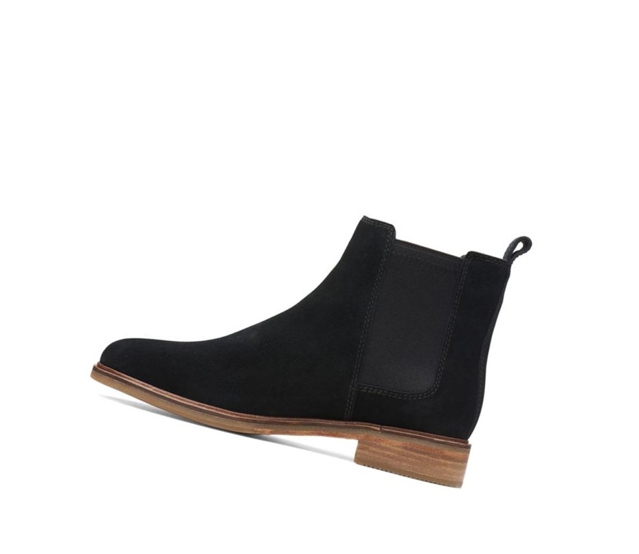 Buty Chelsea Clarks Arlo Zamszowe Damskie Czarne | HECUBR603