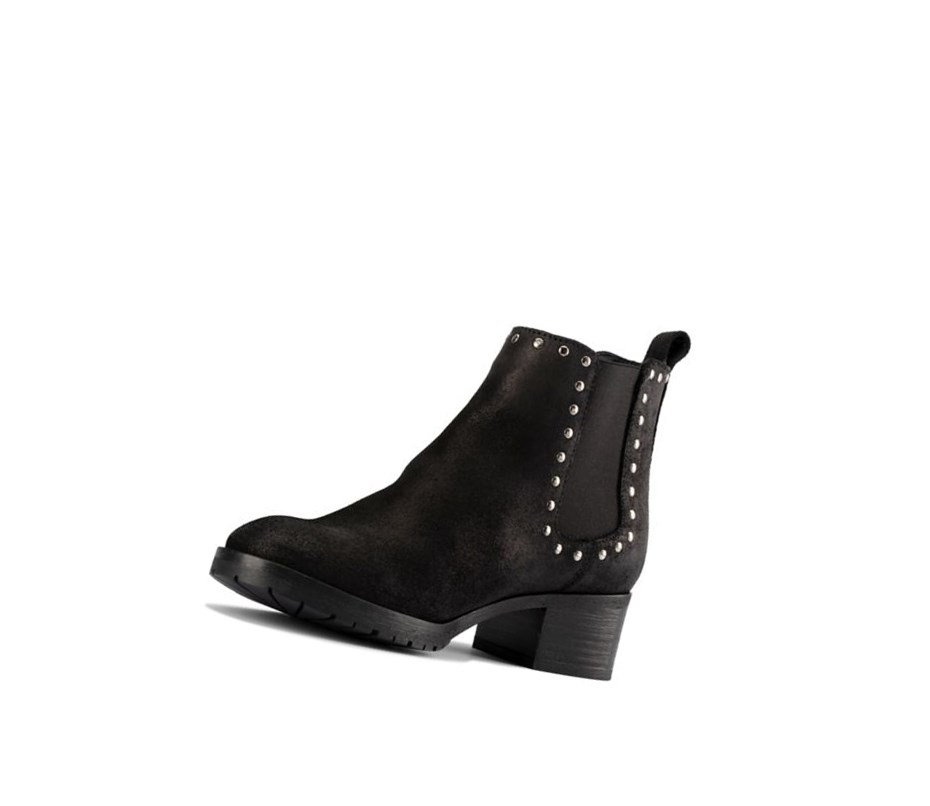 Buty Chelsea Clarks Mila Top Skórzane Damskie Czarne | LKJTUX391