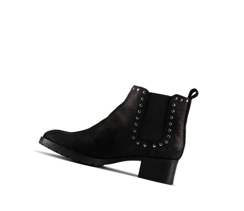 Buty Chelsea Clarks Mila Top Skórzane Damskie Czarne | LKJTUX391