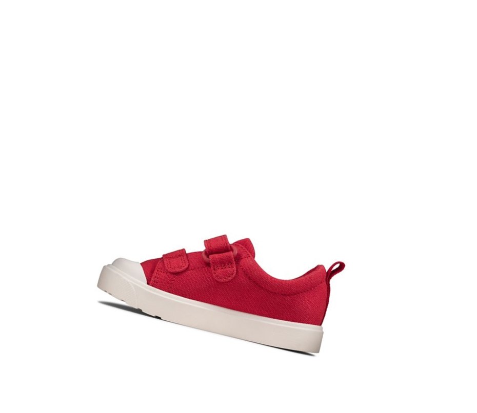 Buty Codzienne Clarks City Bright Chłopięce Czerwone | XWABHR047