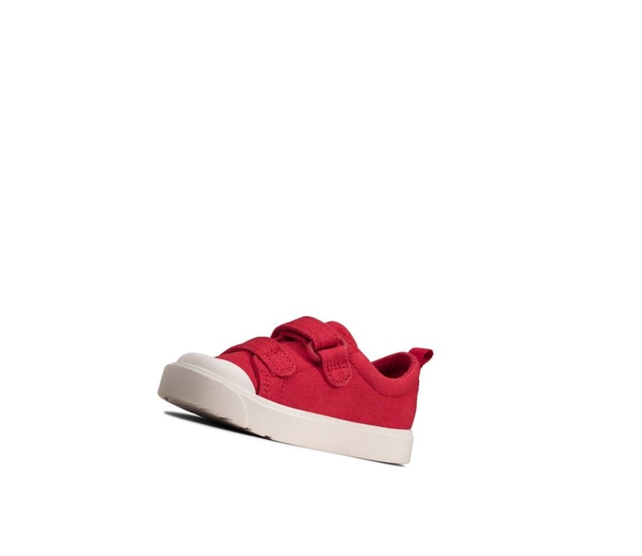 Buty Codzienne Clarks City Bright Dziewczynka Czerwone | KSVBUM430