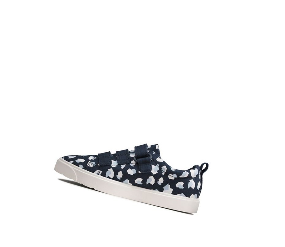 Buty Codzienne Clarks City Vibe Print Chłopięce Granatowe | PTFJHU517