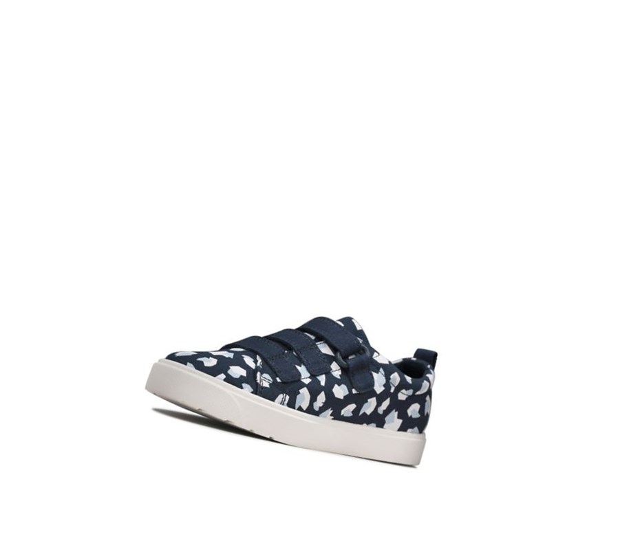 Buty Codzienne Clarks City Vibe Print Dziewczynka Granatowe | MGWPTK805