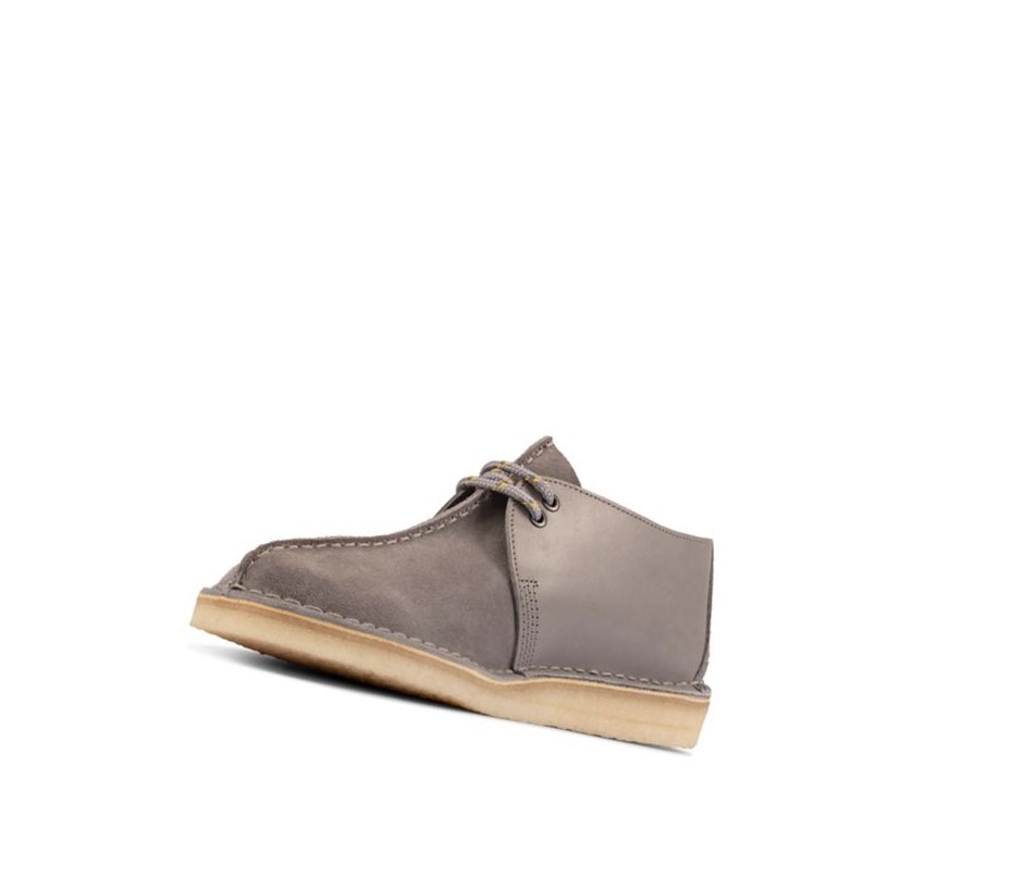 Buty Codzienne Clarks Desert Trek Zamszowe Męskie Niebieskie Szare | MFZLCK516