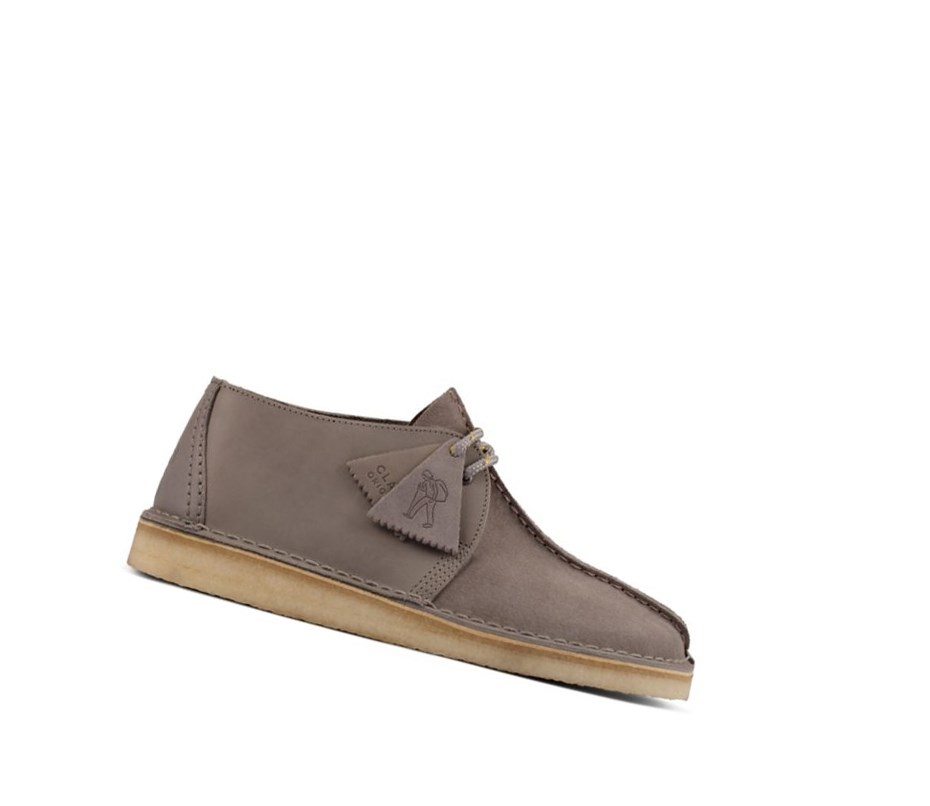 Buty Codzienne Clarks Desert Trek Zamszowe Męskie Niebieskie Szare | MFZLCK516