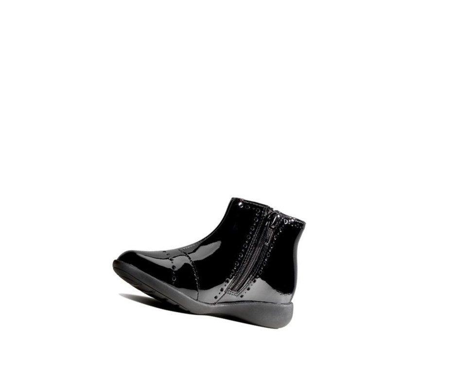 Buty Codzienne Clarks Etch Form Lakierowana Dziewczynka Czarne | TPIDNF685